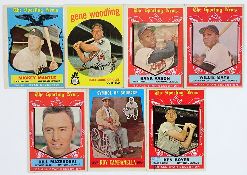 - 1959 Topps Hall of Famer Lot w/Mantle & Mays