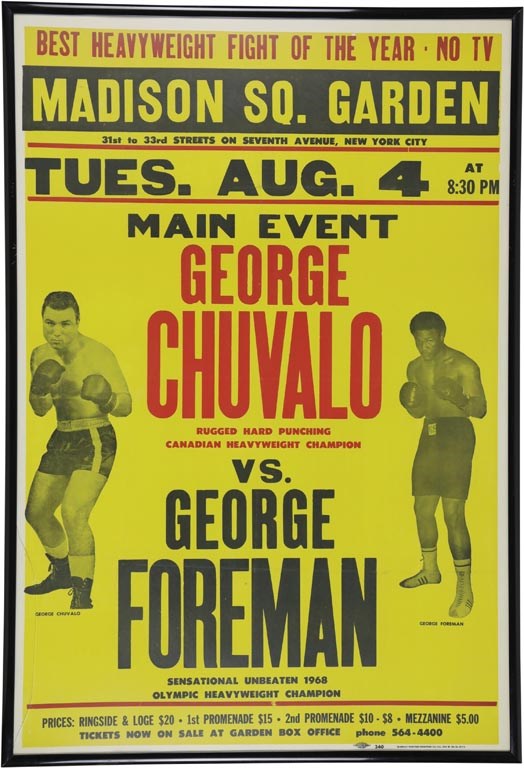 Muhammad Ali & Boxing - 1970 Foreman vs. Chuvalo On-Site Poster