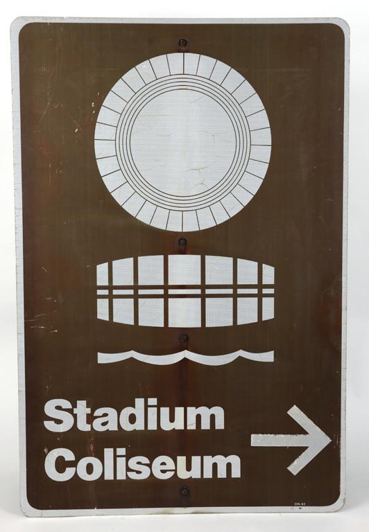 - 1970s Riverfront Stadium & Coliseum Street Sign - Big Red Machine Era