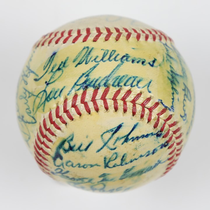 1947 American League All Star Team Signed Baseball (PSA)