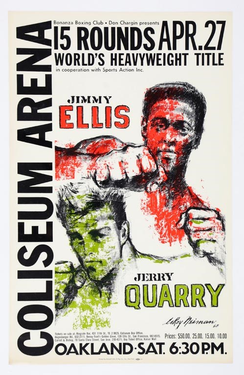Muhammad Ali & Boxing - JERRY QUARRY VS. JIMMY ELLIS ON-SITE FIGHT POSTER