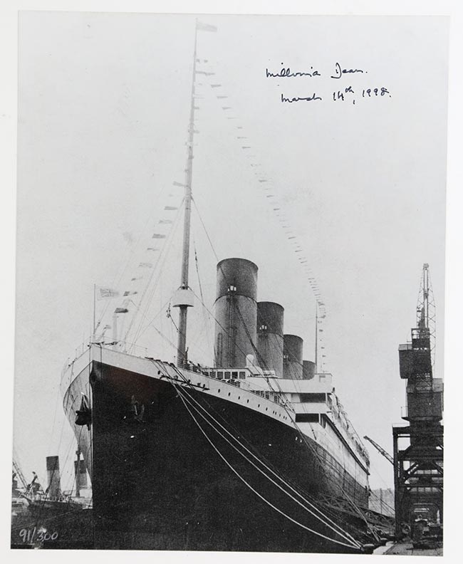 - Millvina Dean Signed Titanic Photo