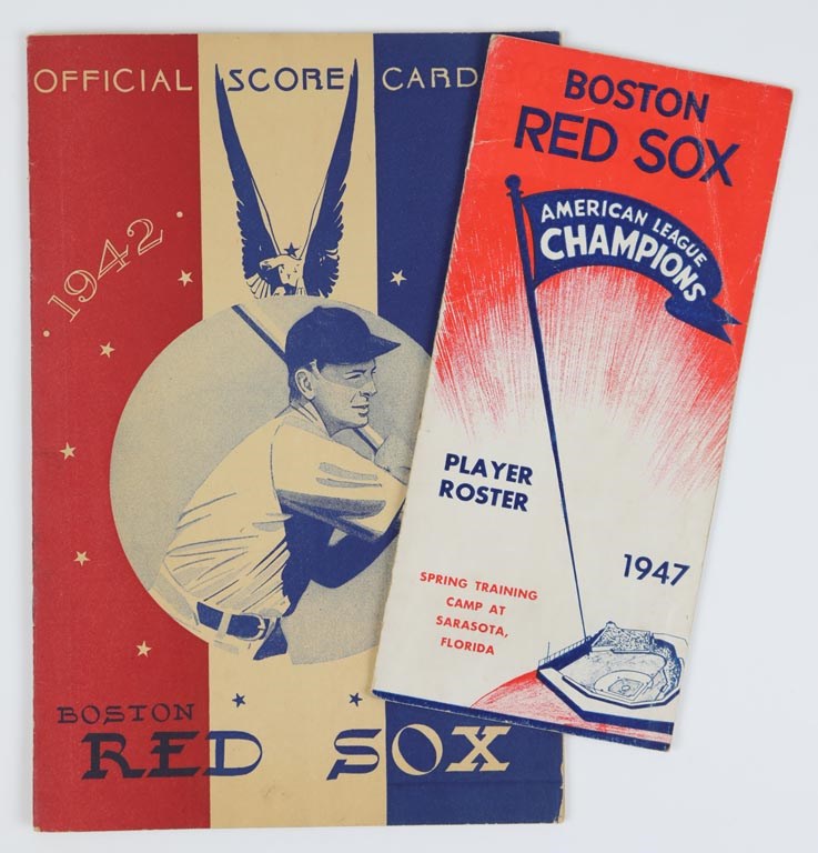 Tickets, Publications & Pins - Pair of 1940s Red Sox Publications