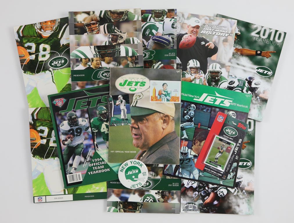 Tickets, Publications & Pins - New York Jets 1971-2010 Yearbooks and Memorabilia