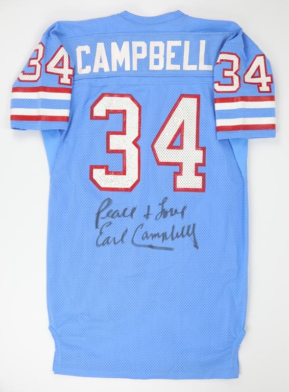 Earl Campbell Signed Vintage Jersey