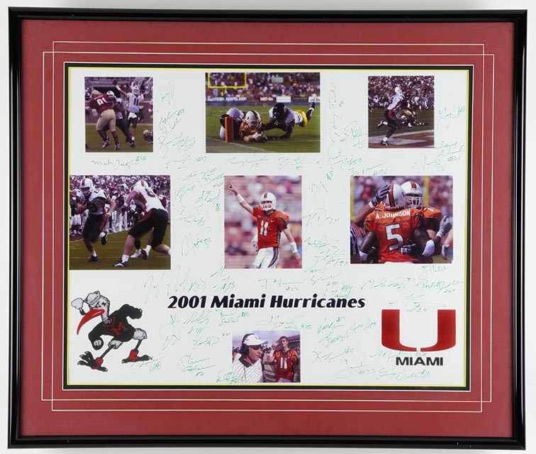 2001 National Champion Miami Hurricanes Team Signed Photograph