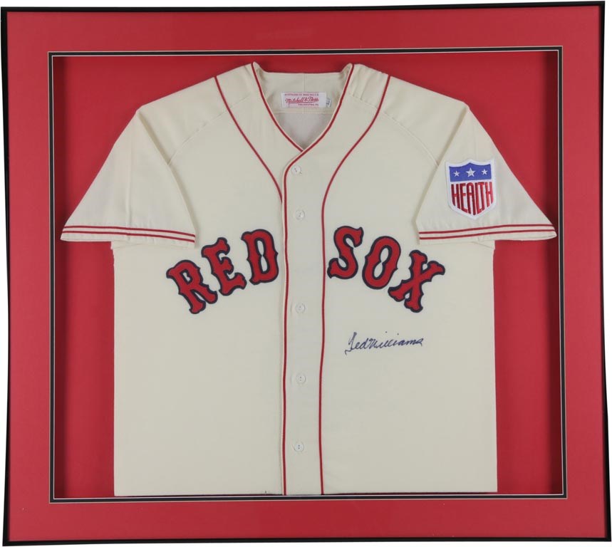 Boston Sports - Ted Williams Signed 1942 Flannel Jersey with "Health" Patch