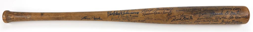 Negro League Signed Bat Covered in Autographs