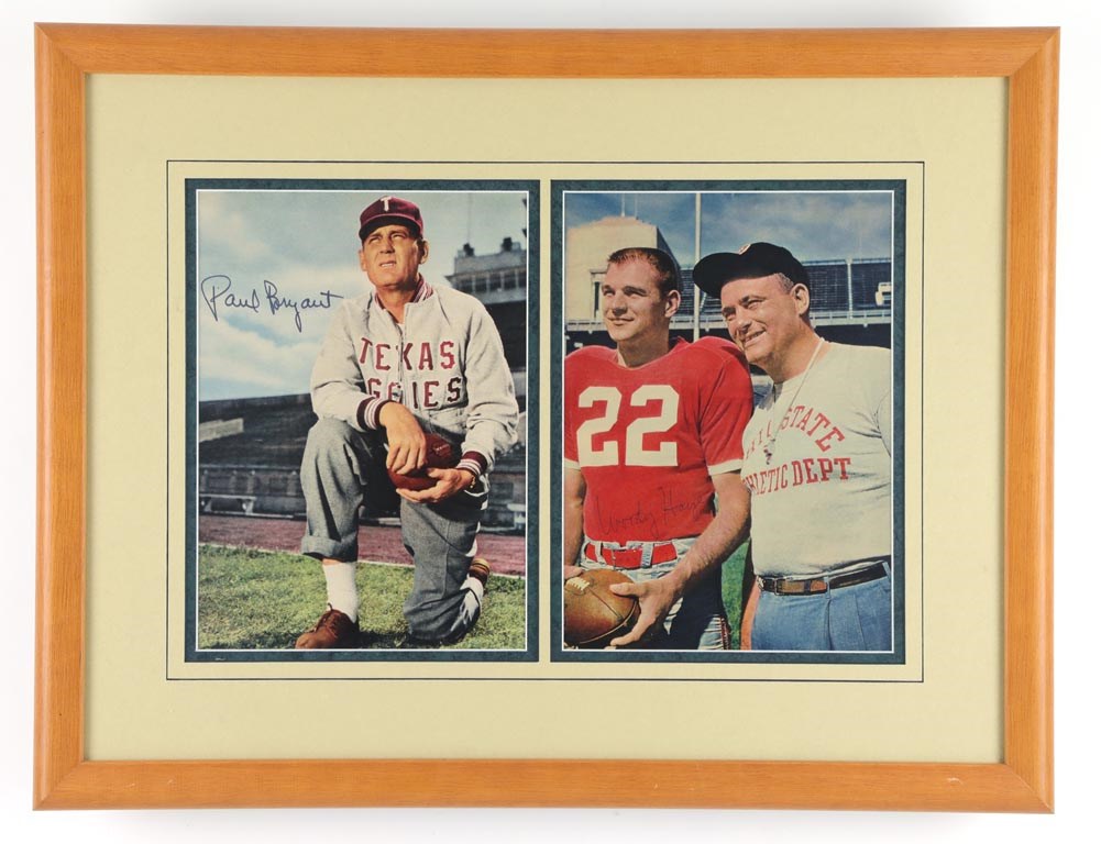 Bear Bryant and Woody Hayes Signed Photograph Display