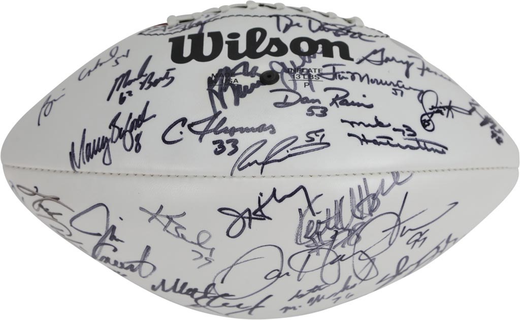 Football - 1986 Super Bowl XX Champion Chicago Bears Team Signed Football - 40+ Signatures (Steiner)