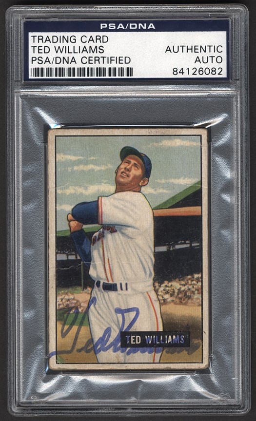 Baseball and Trading Cards - 1951 Bowman #165 Ted Williams Signed Card (PSA/JSA)