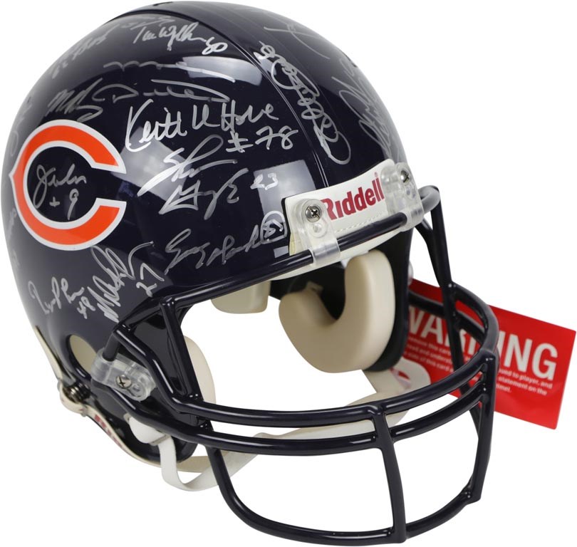 Football - Super Bowl XX Bears Team Signed Helmet
