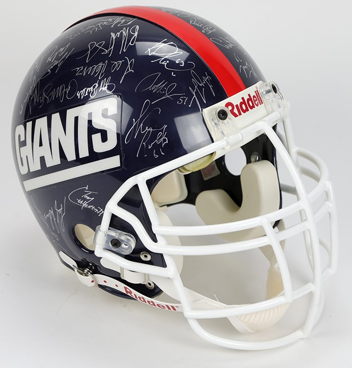 Football - 1986 Super Bowl Champion New York Giants Team Signed Helmet