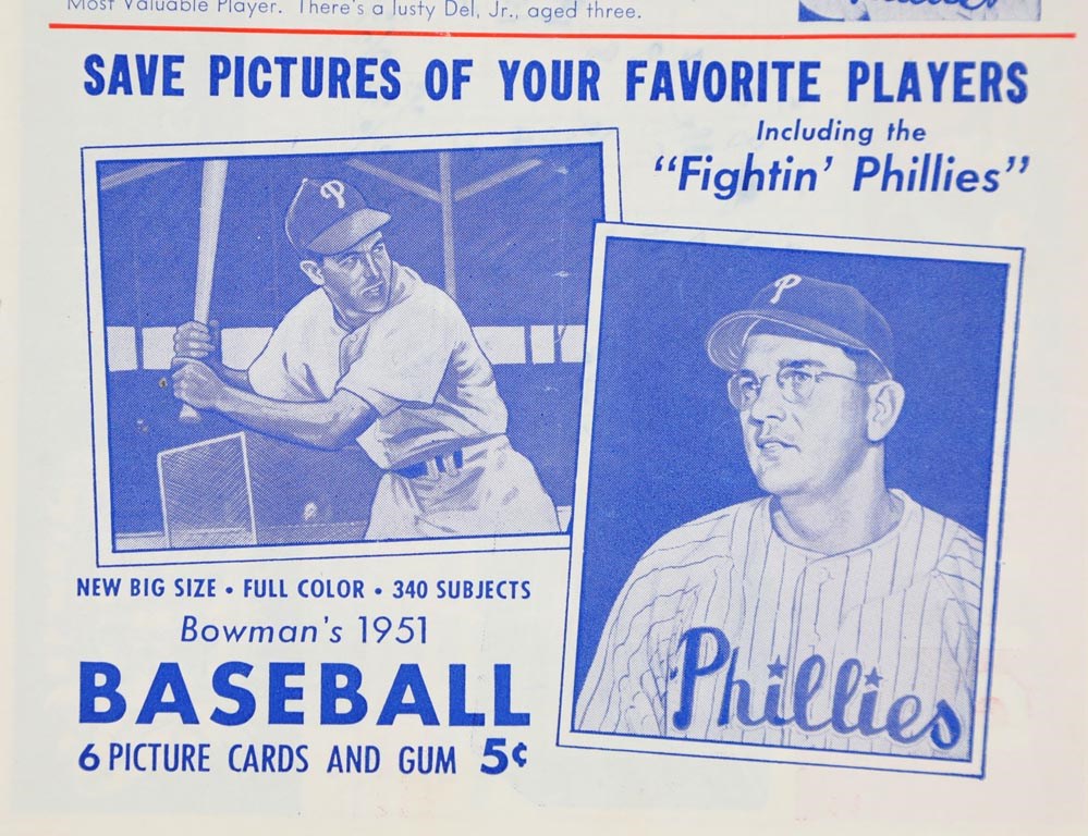 1951 Bowman Ad in Phillies Program