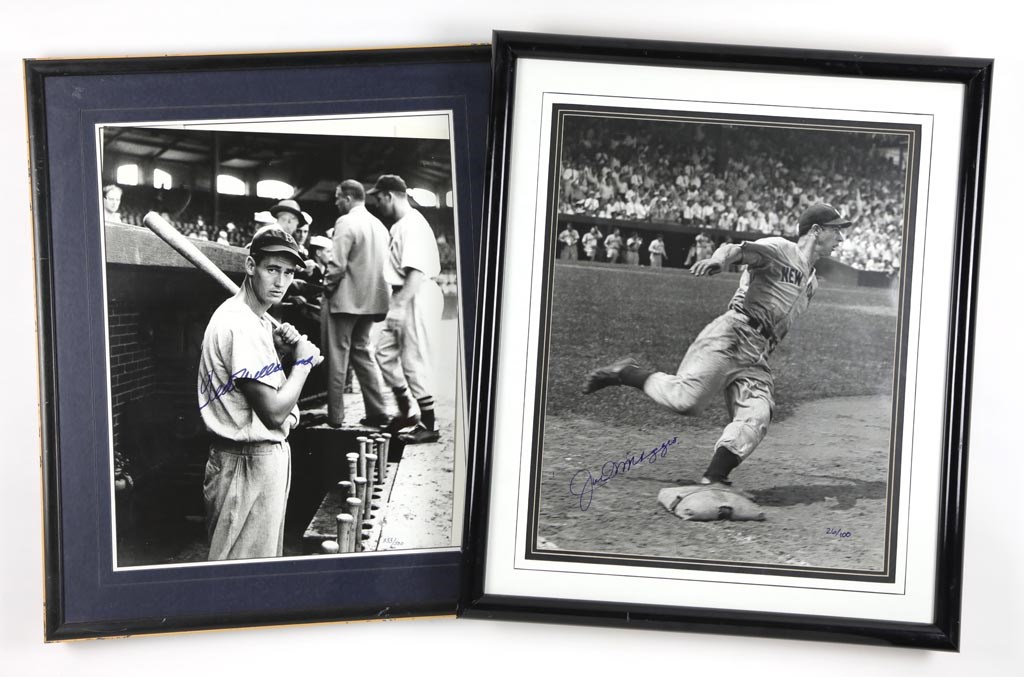 Joe DiMaggio & Ted Williams Signed Limited Edition Oversized Photographs