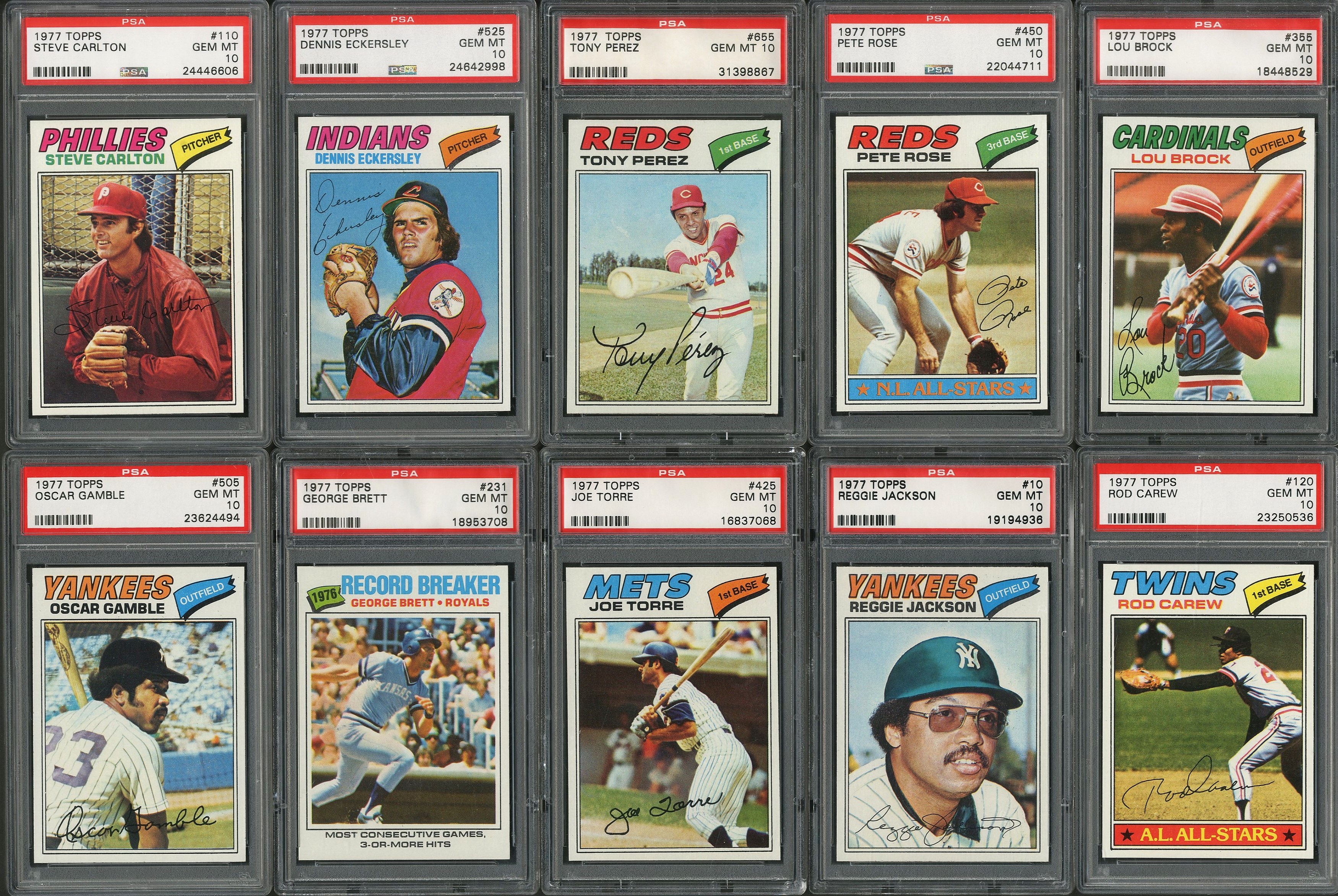 Baseball and Trading Cards - 1977 Topps PSA GEM MINT 10 Graded Partial Set (225+)