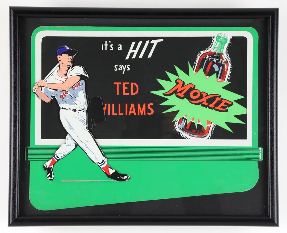 Baseball Memorabilia - Circa 1950 Ted Williams Moxie 3D Advertising Display