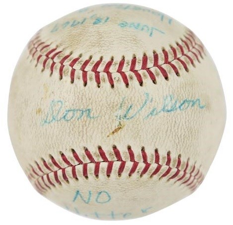 Baseball Autographs - 1967 Don Wilson No-Hitter Game Used and Signed Baseball (JSA)