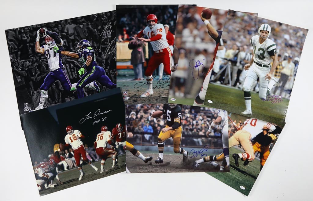 NFL Hall of Famers & Superstars Signed Oversized Photographs - All Certified (10+)