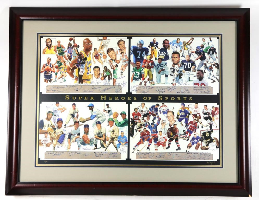 Super Heroes of Sports Signed Poster (60 Autographs)