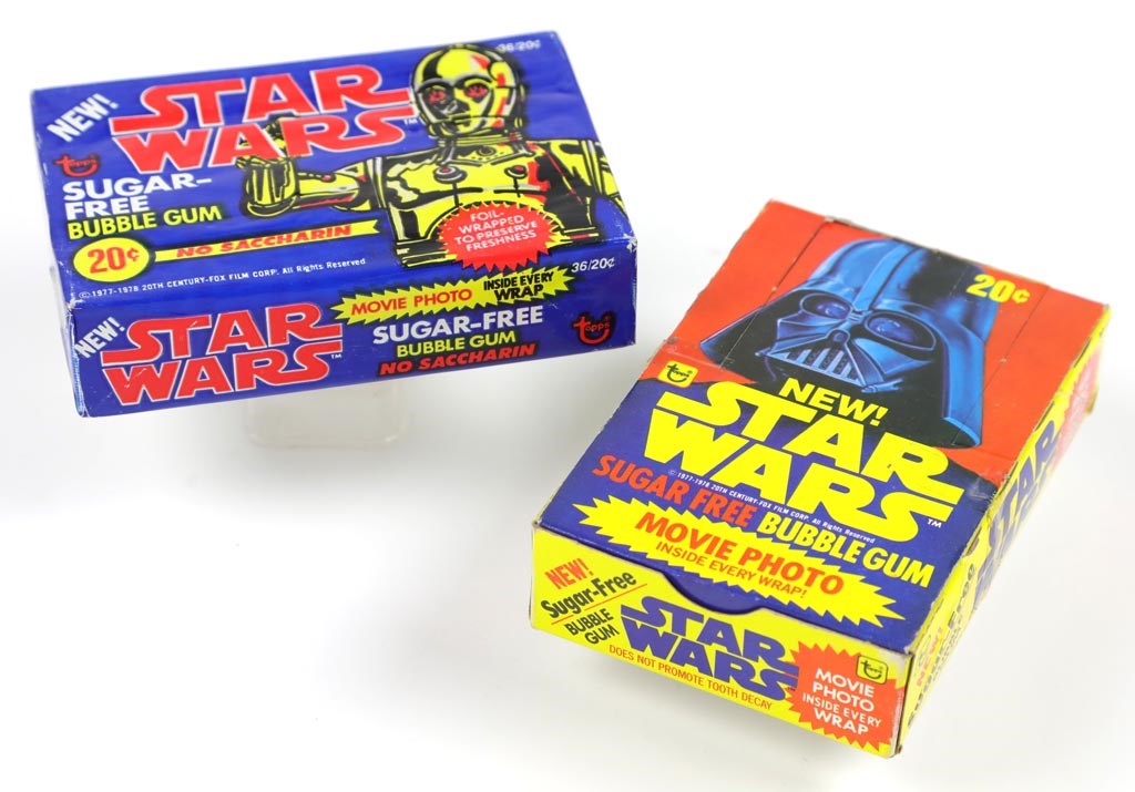 Pair of 1978 Star Wars Sugar Free Gum Wax Boxes