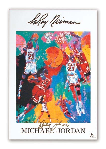 Basketball - Michael Jordan Signed Print by Neiman (26x37" framed)