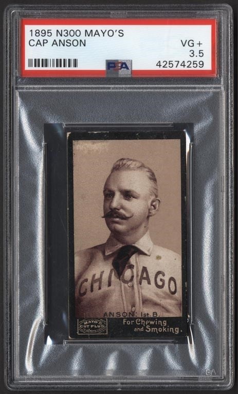 Baseball and Trading Cards - 1895 N300 Mayo's Cut Plug Cap Anson (PSA VG+ 3.5)