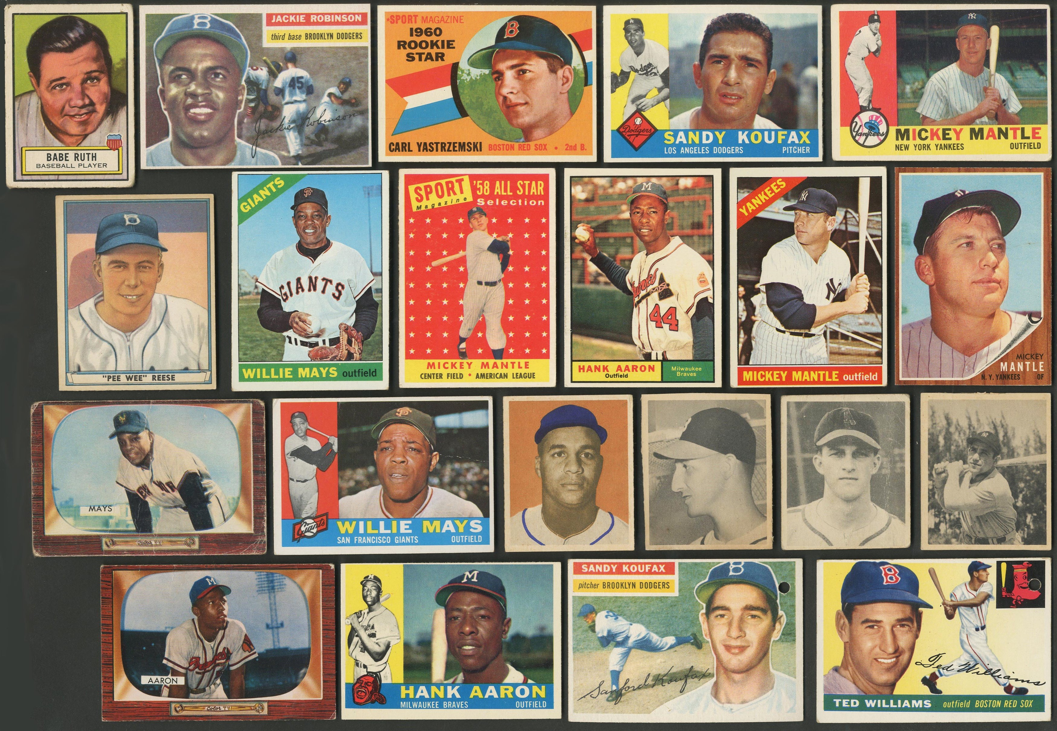 Baseball and Trading Cards - 1940s-60s Topps, Bowman & More Hall of Famer Collection w/PSA Graded (125+)