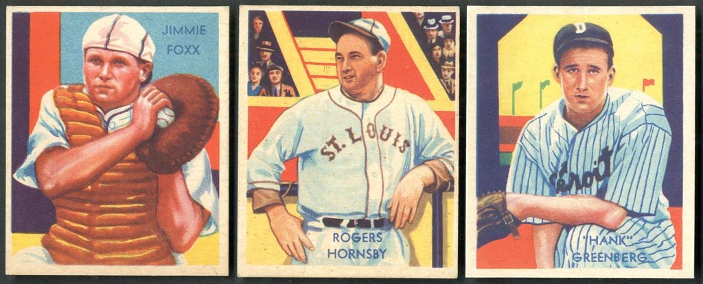 Baseball and Trading Cards - 1935 Diamond Stars Major Hall of Famer Lot - Greenberg, Foxx, Hornsby