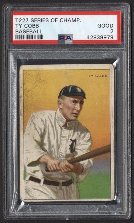Baseball and Trading Cards - 1912 T227 Honest Long Cut "Series of Champions" Ty Cobb (PSA 2)
