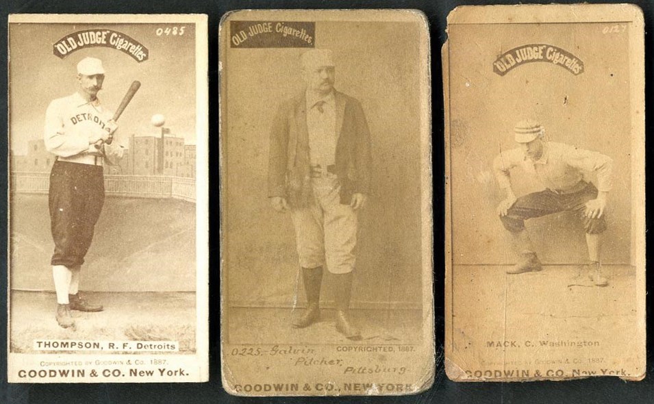 Baseball and Trading Cards - 1887 N172 Old Judge Trio - Mack (Washington), Thompson, Galvin