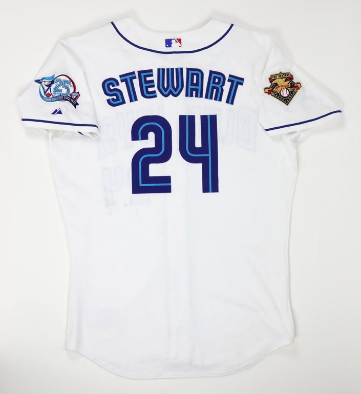 - 2001 Shannon Stewart Toronto Blue Jays Game Worn Jersey