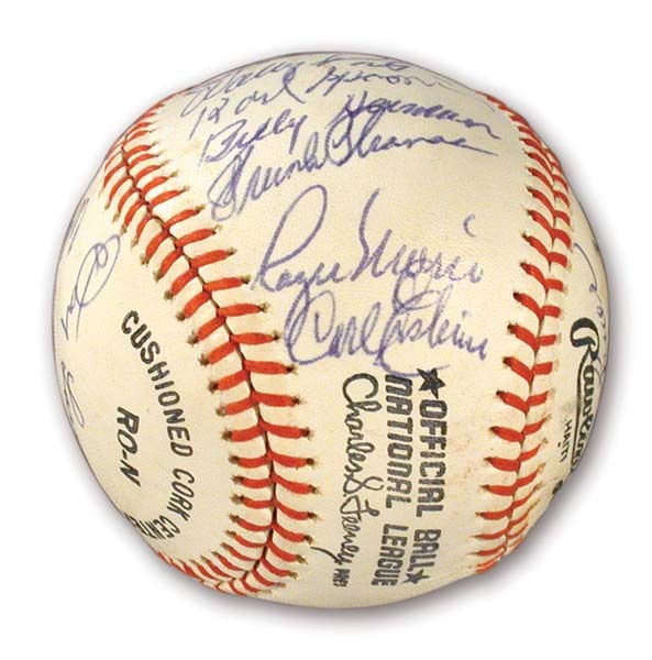 Mantle and Maris - Old Timers' Day Signed Baseball with Maris