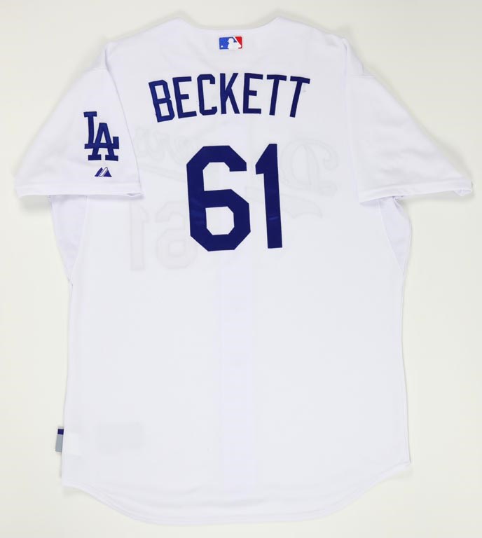 - 2014 Josh Beckett Los Angeles Dodgers Game Worn Jersey