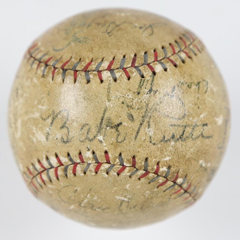 - Circa 1927 New York Yankees & Boston Red Sox Signed Baseball