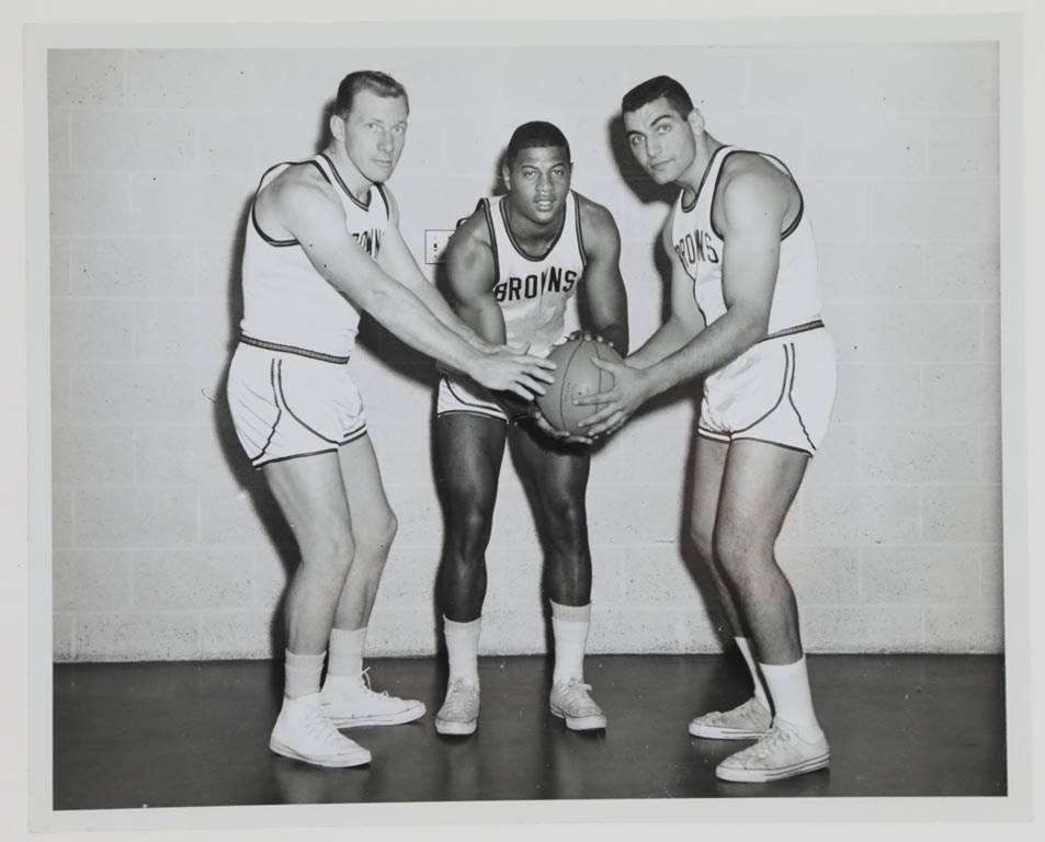 1962 Cleveland Browns Charity Basketball Photograph with Ernie Davis