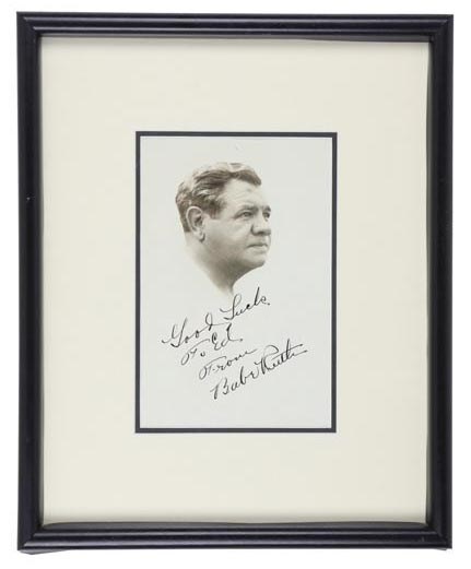 Magnificent Babe Ruth Signed Photograph (PSA MINT 9)