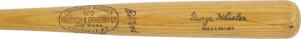 Baseball Equipment - George Sisler Professional Model Bat