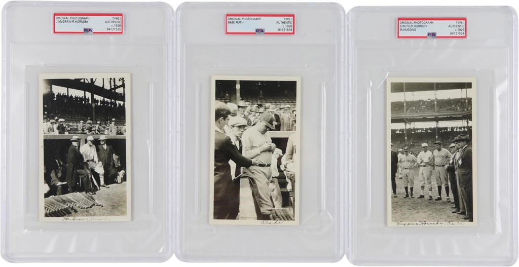 1926 World Series Photographs by Herman Snater (Lot of 9 - PSA/DNA Type I Authentic)