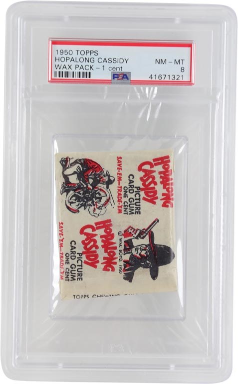 Non Sports Cards - 1950 Topps Hopalong Cassidy 1 Cent Wax Pack PSA 8