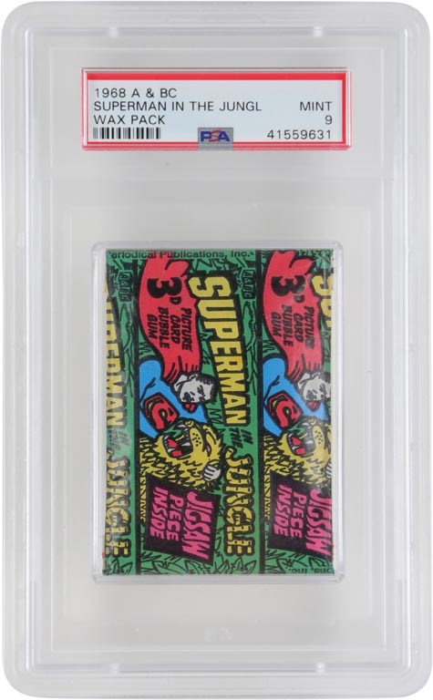 1968 A&BC Superman In The Jungle Wax Pack PSA 9