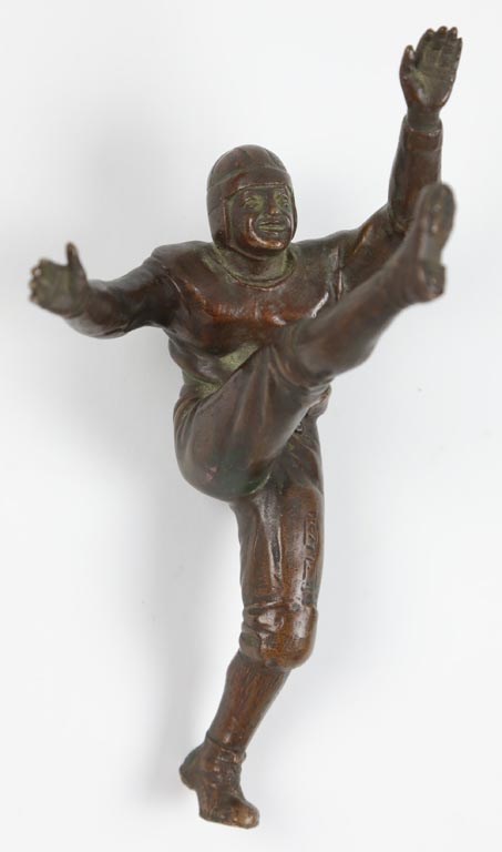 Memorabilia Football - 1920s Football Player Bronze Trophy Topper