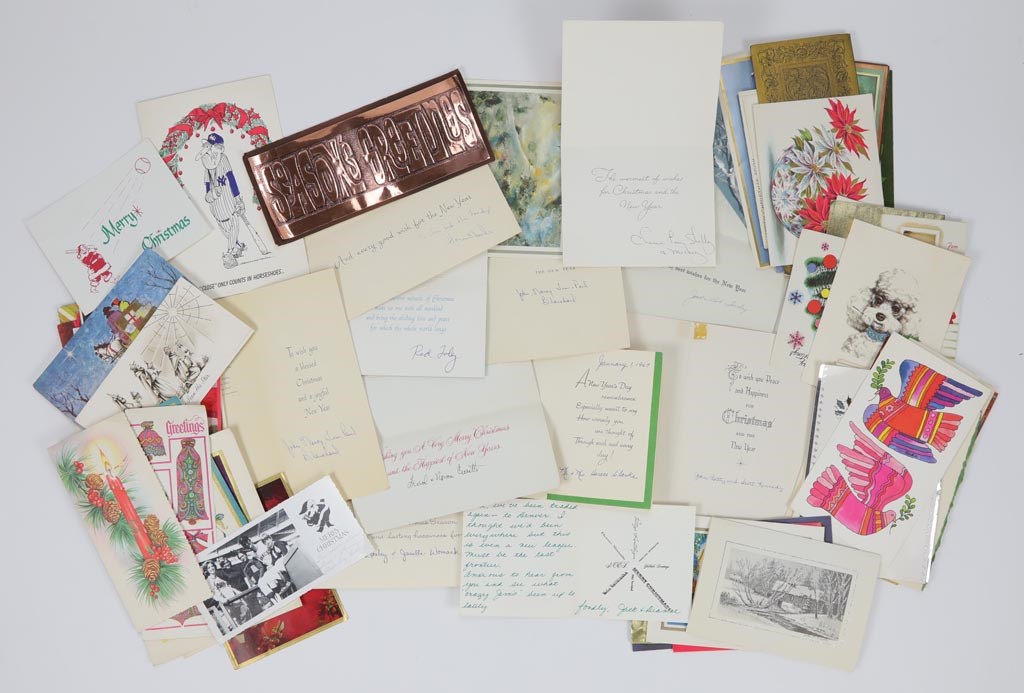 Famous Sports Figures Signed Christmas Cards Addressed to Jim Bouton & Family (250+)