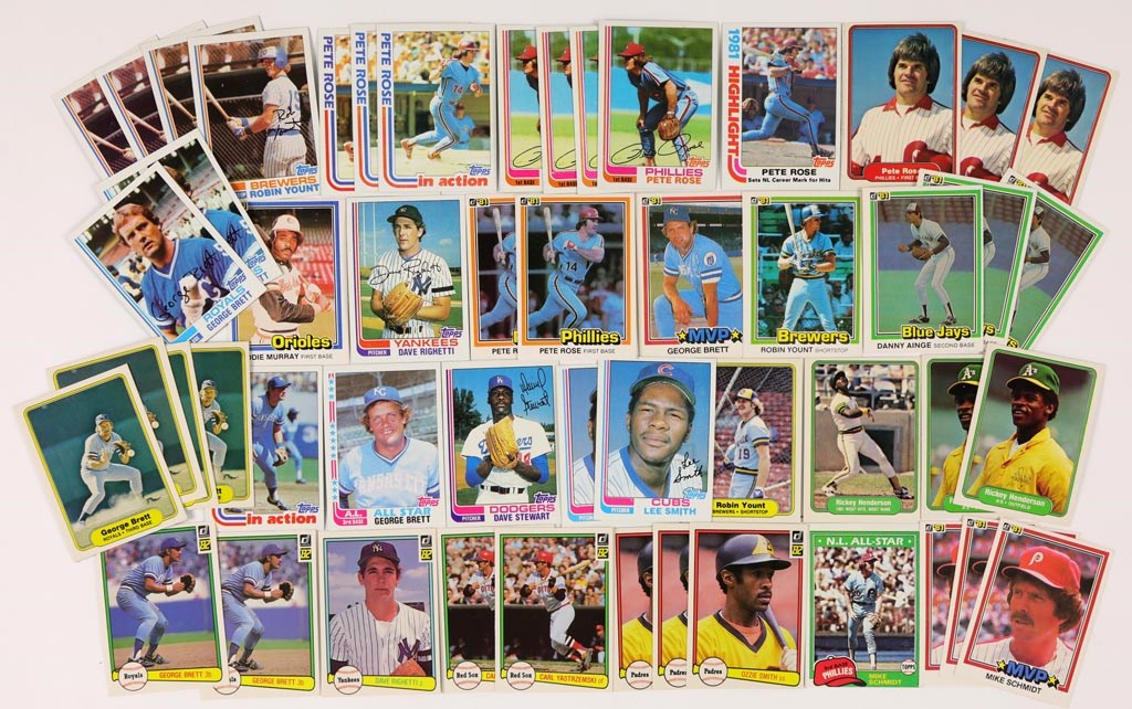 - Collection of 1980’s Topps, Fleer, Donruss Baseball – Virtually All Stars!