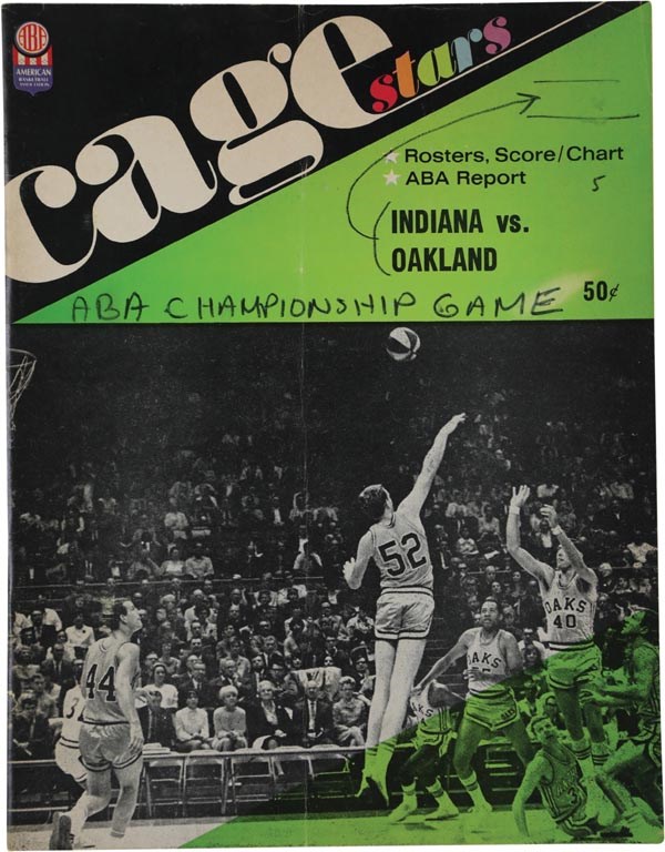 - 1969 ABA Finals Indiana Pacers vs. Oakland Oaks (Game 5) Program - Oakland Wins Title!