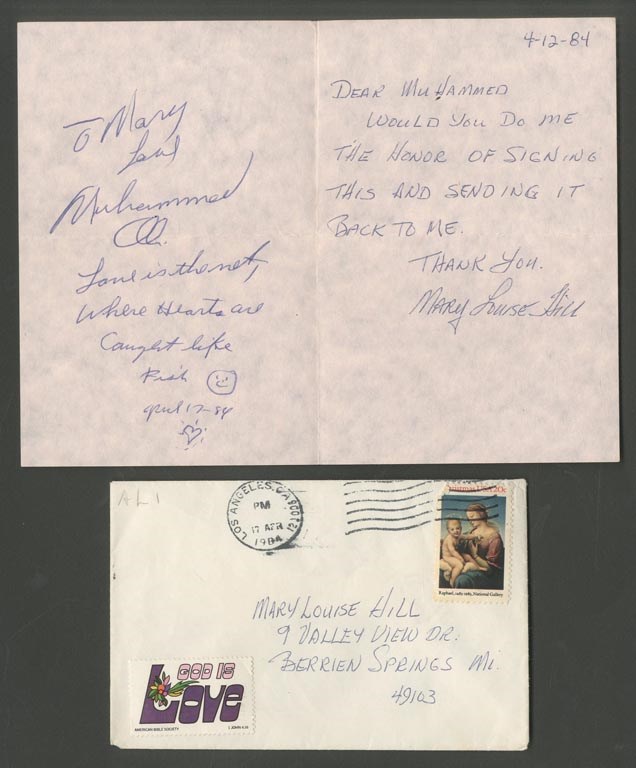 Muhammad Ali & Boxing - 1984 Muhammad Ali Handwritten & Signed Note to a Fan