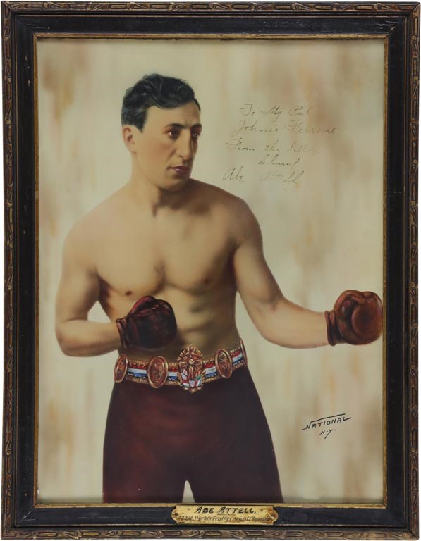 Muhammad Ali & Boxing - 1910s Abe Attell Signed Oversized Hand-Colored Photograph