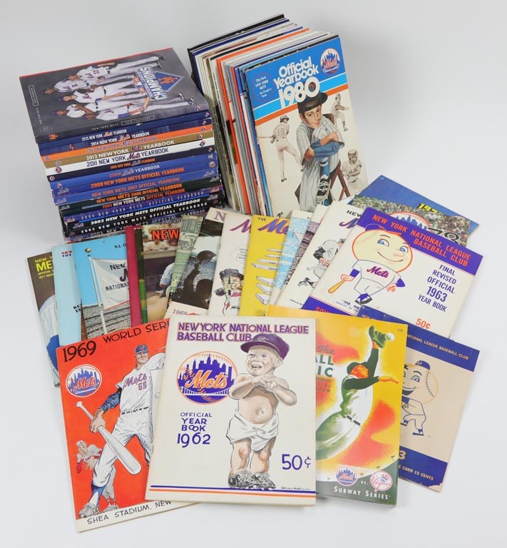 - New York Mets Yearbook Complete Run Collection w/ World Series Programs (66)