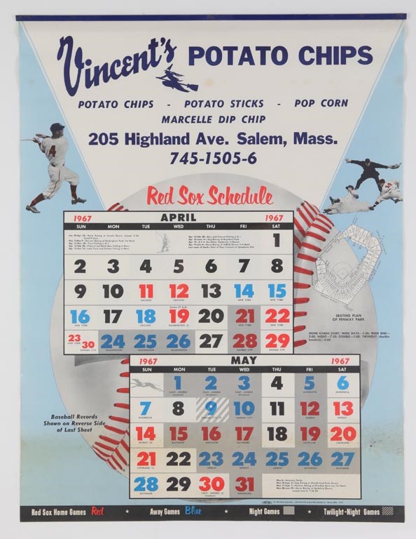 1967 A.L. Champion Boston Red Sox Calendar