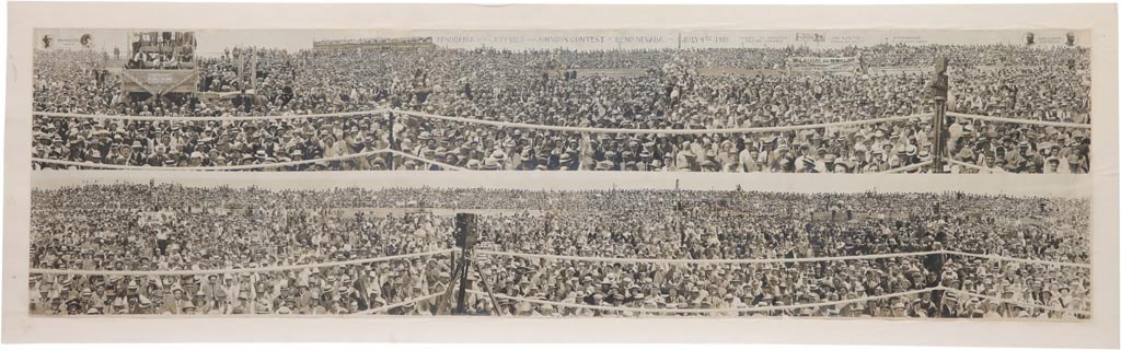 1910 Jack Johnson vs. Jim Jeffries Panoramic Photograph